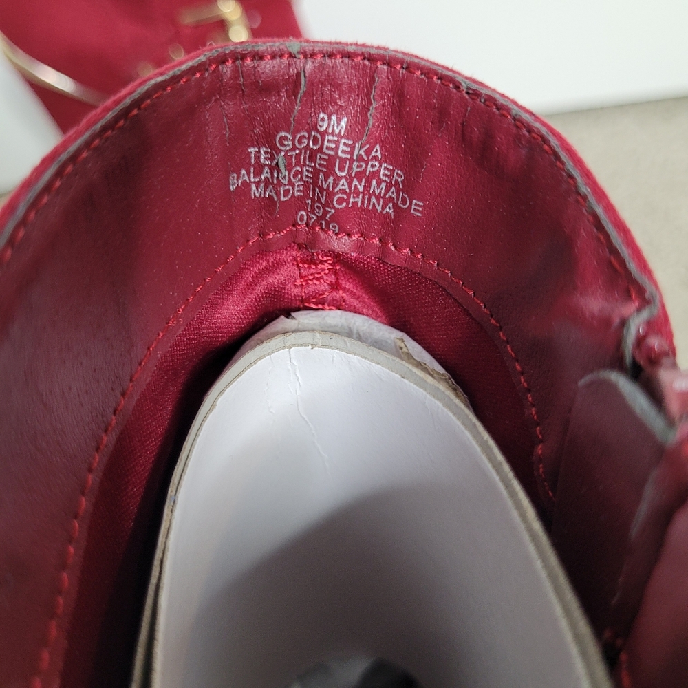 GBG Los Angeles Burgundy Suede Buckle Ankle Booties - Picture 6 of 9